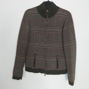 Lauren Ralph Lauren Plaid Full Zip Bomber Jacket Women's Size Large